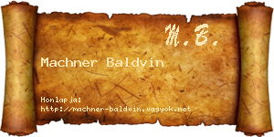Machner Baldvin névjegykártya
